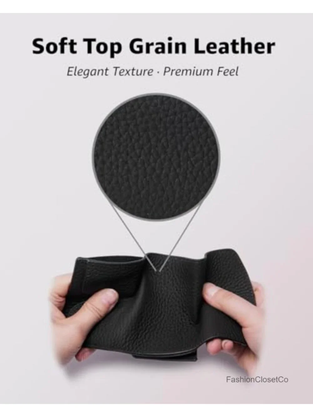 Minimalist RFID Soft Leather Trifold Wallet for Women with Card Holder and Coin